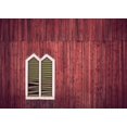 thumbnail image 2 of EREHome Polyester Fabric 7x5ft Vintage Building Backdrop Red Wooden Wall Building Windows Background Wedding Photography Kiosk Studio Props Party Background, 2 of 2