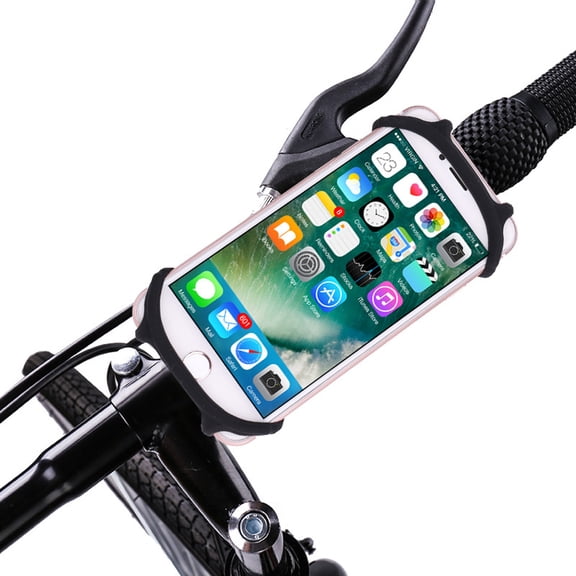 MUSEYA Durable Silicone Bike Phone Mount Cellphone Holder For Smartphones Handlebars Non Slip Design System Black