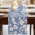 thumbnail image 3 of Table Runners 70 Inches Long Dress Scarves, Watercolor Floral Farmhouse Coffee/Dining/Kitchen Table Decor, Holiday Table Runner, Spring Flower Leaves Botanical Blue 13x70 Inch, 3 of 9