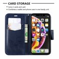 thumbnail image 6 of Allytech iPhone Xr Case (6.1"), Slim Fit PU Leather Folio Butterfly Embossed Shockproof Wrist Hand Strap Flip Cards Holder Wallet Case TPU Back Cover for Apple iPhone XR, Blue, 6 of 8