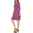 thumbnail image 5 of Allegra K Women's Layered Ruffle Hem 3/4 Sleeves Smocked Chiffon A-Line Dress, 5 of 7