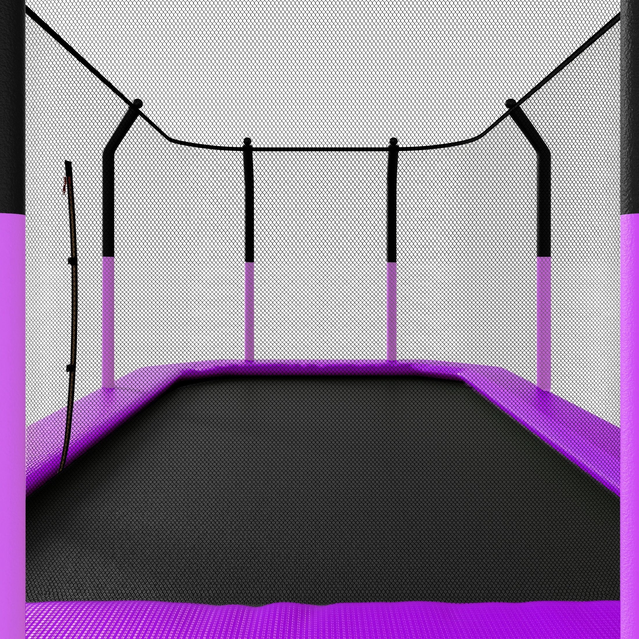 EUROCO 8X14FT Large Rectangle Outdoor Trampoline with Weather-Resistant Enclosure Net and Ladder, Maximum Load Capacity Backyard Jump Pad for Family