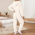 thumbnail image 5 of Timegard Womens Rompers Pajamas Plus Size 1 Piece Casual Zipper Long Sleeve Warm Jumpsuit with Hood, 5 of 6