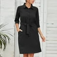 thumbnail image 3 of Lovebay Women's Casual Button Down Shirt Dress V Neck Tunic Blouses Tops with Pockets, 3 of 11