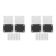 thumbnail image 1 of 4 Pcs Plaques de Cou en Métal pour Guitare avec Tapis en Plastique pour Remplacement de Guitare Électrique, Chrome, 1 of 8