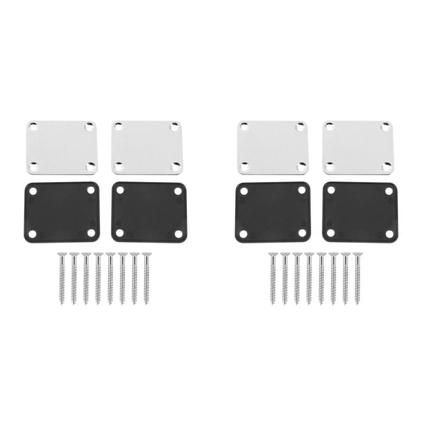 4 Piezas de Placas de Metal para Guitarra con Tapete de Plástico para Reemplazo de Guitarra Eléctrica Strat Tele Style, Cromo