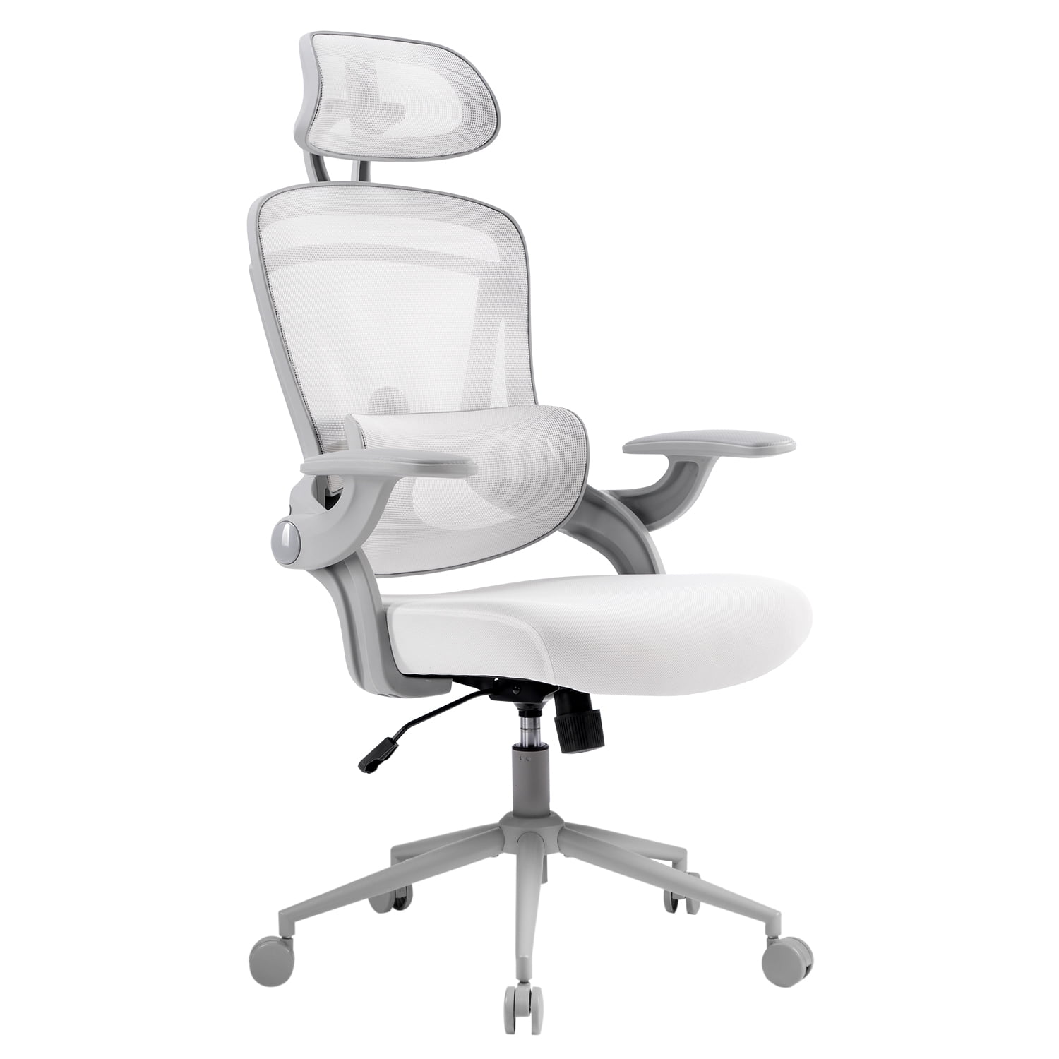 Nouhaus Ergo Fit High Back Ergonomic Mesh Office Chair with Adjustable Lumbar Support for Home Office & Study Room, White