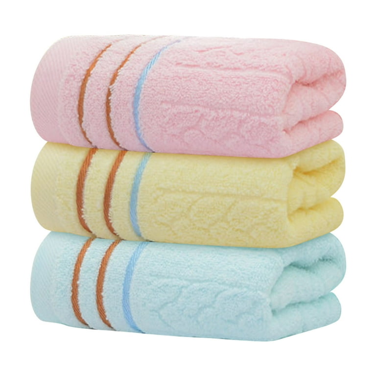 Cotton Bath Towels,Face Towels for Bathroom, Washcloths for Body and Face Set for Daily Use, 3pc, 14 inch x 30 inch, White, Size: One size, Orange