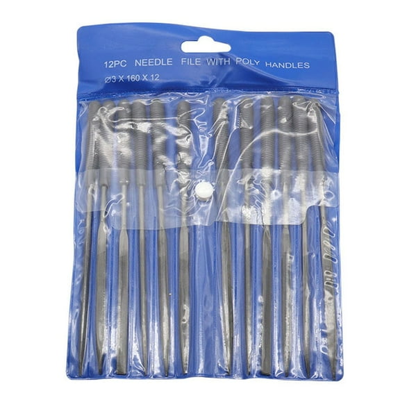 12pcs Metal Needle File Set With Non-slip Handle For DIY Metal Glass Wood Carving Processing Deburring Polishing Hand File Tools