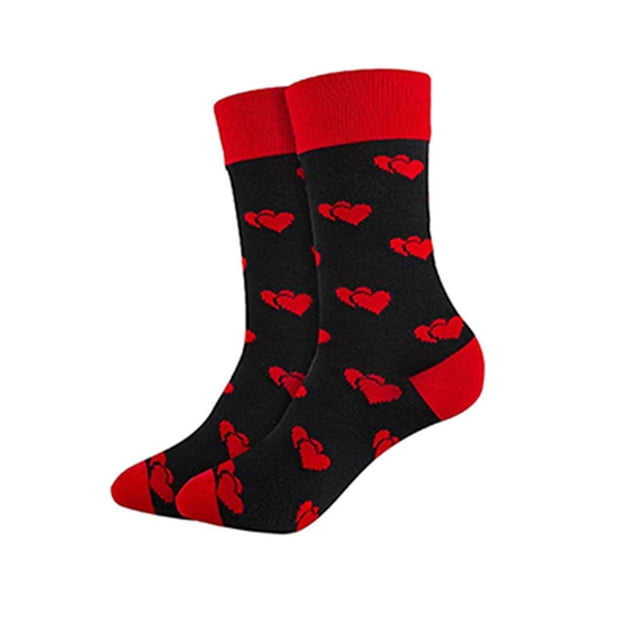 Calcetines para hombre y mujer, calcetines de tubo medio con forma de corazón y colores contrastantes, calcetines para mujer