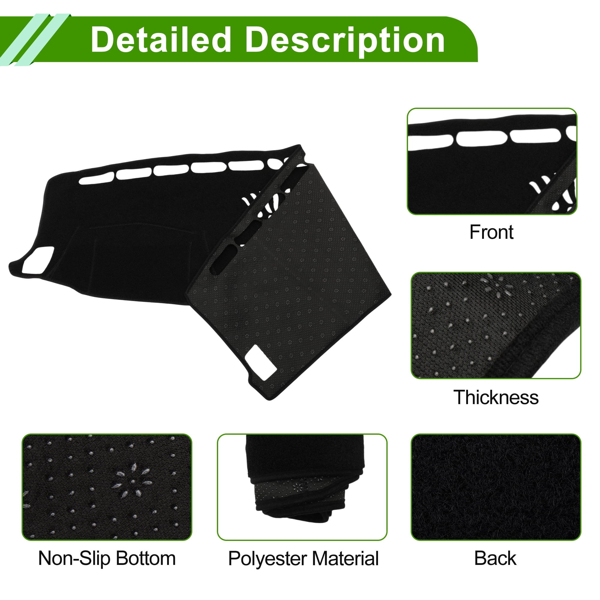 Unique Bargains Dashboard Cover for Ford 2019-2022 Anti-Slip Polyester Black