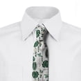 thumbnail image 3 of Men's Tie, Tropical Monstera Branch, 3.7", Hunter Green and Dried Rose, by Ambesonne, 3 of 4