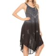 thumbnail image 3 of Sakkas Liz Women's Maxi Loose Sleeveless Summer Casual Tank Dress Cover-up Caftan - 19321-Black - One Size Regular, 3 of 5