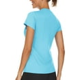 thumbnail image 2 of T-Shirts à Manches Courtes Col en V Protection Solaire UPF 50+ pour Femmes Séchage Rapide Randonnée Athlétique, 2 of 4