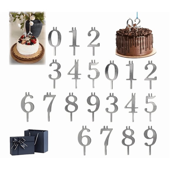 Forever Number Candles, Reusable Number Birthday Candle Holder Set 0–9, Reusable Birthday & Anniversary Cake Decorations, Family Celebration Candle Accessories (2 Sets)