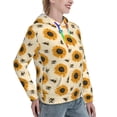 thumbnail image 6 of Lsque Sunflowers And Bee Pattern Casual Women's Hoodie,Hooded Sweatshirt with Kangaroo Pocket,Pullover Hoodie with Eye-catching Drawstrings-XX-Large, 6 of 7