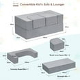 thumbnail image 2 of 56" Navy Blue Kids Play Sofa - 8-Piece Modular Convertible Couch for Playroom & Bedroom, 2 of 8