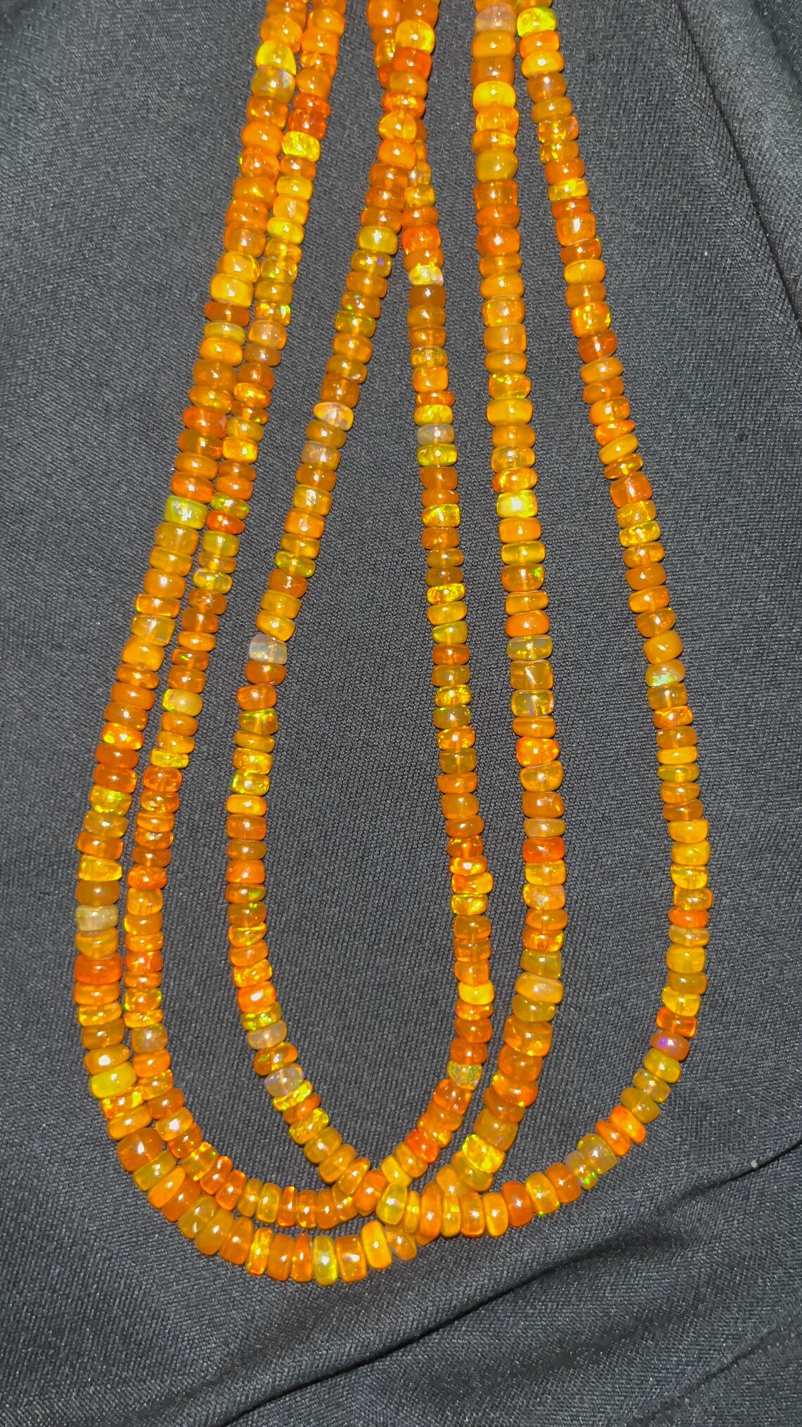 AAA+ Orange Ethiopian Opal Smooth Rondelle Beads 3-5mm Orange Opal Beads Rondelle Orange Opal Strand 16 Inch Orange Fire Opal Bead For Jewelry Making , Gift Item .