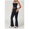 thumbnail image 2 of AEXTO Two Piece Color Block Womens Workout Sets Cross Back Tank Top Matching High Waist Wide Leg Leggings Sets Gym Outfits Activewear, 2 of 4