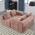 thumbnail image 2 of Modern Minimalist Chenille Loveseat Sofa 85cm for Living Room, High-Density Sponge Comfort, 2 of 20