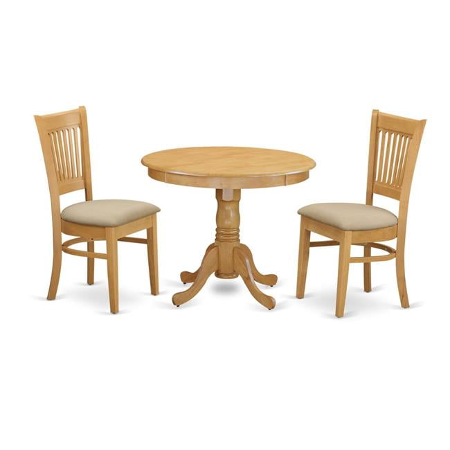 DLNO3-OAK-C 3 Piece kitchen nook dining set-small table and 2 dinette chairs