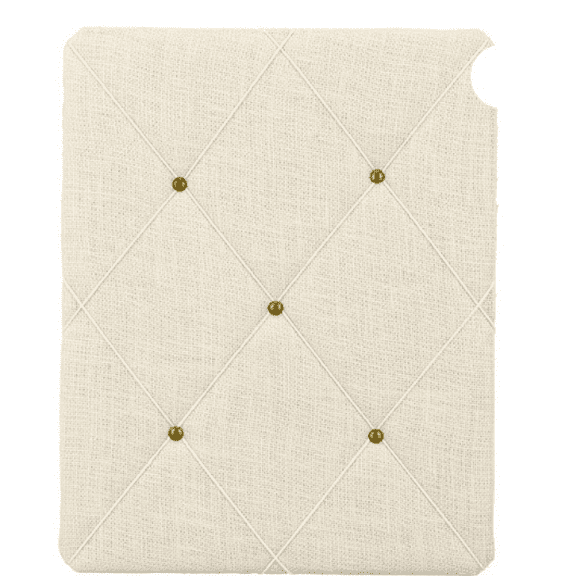 White Burlap Covered with Criss-Cross Twine Bulletin Picture & Memo Board, 19.75 x 15.75