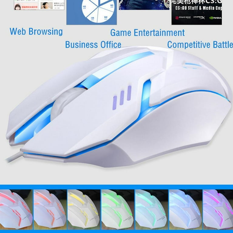 7 Color Optical Wired Gaming Mouse Professional Colorful