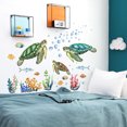 thumbnail image 3 of Calcomanías de pared de tortuga bajo el mar, pegatina de pared, decoración de pared de Coral, dormitorio, baño, guardería de bebé Excelente Rendimiento, 3 of 5