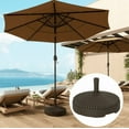 thumbnail image 2 of Outsunny Round Patio Umbrella Base Holder  Heavy Duty Outdoor Umbrella Stand Base  Filled Up to 62lbs with Stand or 51lbs with Water for Garden  Poolside  Brown, 2 of 6