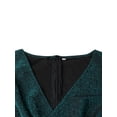 thumbnail image 4 of Yuemengxuan Plus Size Women One Piece Dress, Sexy Deep V Neck Long Dress Waist Belt Long Sleeve, 4 of 8