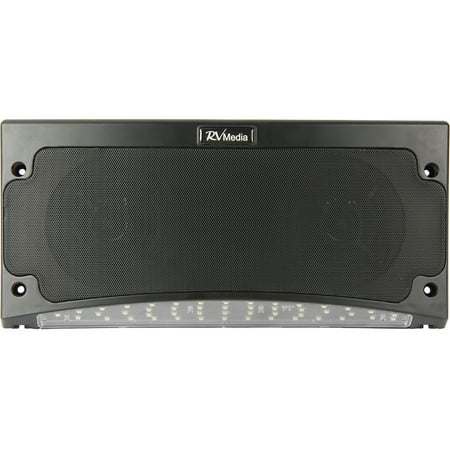- King Controls RVM2001 RV Premium Media Bluetooth Weatherproof Speaker and Awning Light with App Control, Black