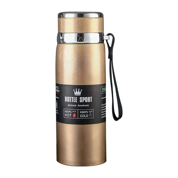 Leodye 1PCS 1000ML Winter Portable Stainless Steel Insulation Cup - with Rope, Vehicle-Mounted for Outdoor Use-11.02*3.14IN
