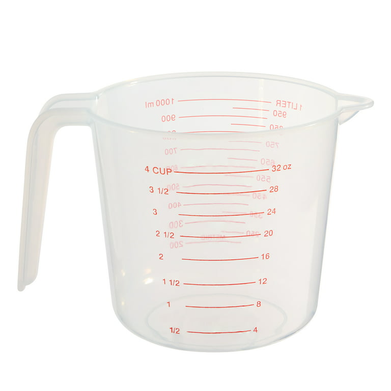 Mainstays 4 Cup PP Plastic Measuring Cup, 32 oz, Clear