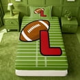 thumbnail image 3 of meiyoeat Footballs Ball Games Twin Sheet Sets For Boys,Cartoon Rugby Monogrammed L Print Bedding For Kids,3 Pieces, 3 of 6