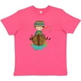 thumbnail image 3 of Inktastic Fishing Boy, Brown Hair, Fisherman, Fishing Rod Youth T-Shirt, 3 of 5