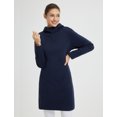 thumbnail image 6 of BALEAF Women's Fleece Sweatshirt Dress Thermal Long Winter Fall Tunic Dresses Outfits with Pocket Hooded Pullover Navy Blue L, 6 of 7