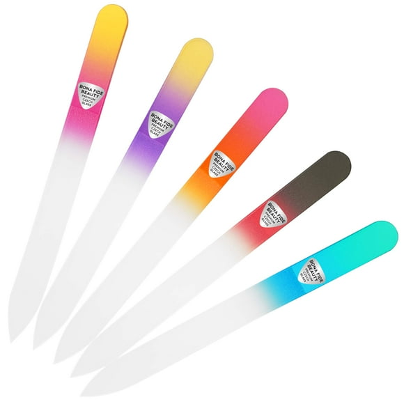 Juego de limas para uñas Bona Fide Beauty, cristal checo, 5 piezas, multicolor