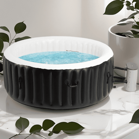 Inflatable Hot Tub 138 Jets Massage Portable Bathtub 211 Gallons Heating to 104°F with Insulated Locking Cover Freeze Protection 2 Filter for Spa Relax,4 Person,71in x 26in