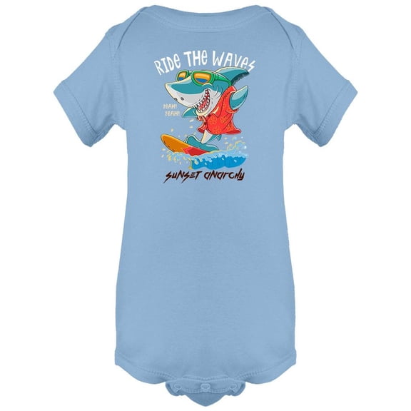 Ride The Waves Cool Surfer Shark Bodysuit Infant -Image by Shutterstock, 6 Months