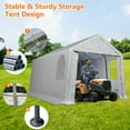 thumbnail image 6 of M optimized 13x20 FT Outdoor Portable Storage Shed Motorcycle Covers Storage Shelter, Heavy Duty Storage Tent Tarp Sheds with Roll-up Zipper Door for Bike, Garden Tools, Gray, 6 of 8