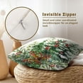 thumbnail image 4 of Christmas Throw Pillow Covers 16x16 Set of 2, Winter Xmas Pine Branches Red Berry Bells Decorative Pillow Cases Farmhouse Cotton Square Cushion Cover for Couch Sofa Bed, 4 of 4