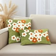 thumbnail image 2 of Unique Bargains Pack of 2 Velvet Embroidery Floral Throw Pillow Covers 20" x 12" Green, 2 of 7