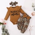 thumbnail image 5 of Xyant Baby Girl Clothes Newborn Infant Fall Winter Outfits Ruffle Long Sleeve Romper+ Leopard Pants + Cute Headband Sets for Girls,Size 6-9 Months, 5 of 8