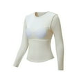 thumbnail image 4 of Women's Thermal Underwear Long Sleeve Round Neck Shirt Built In Bra Soft Warm Base Layer Top For Cold Weather Comfort, 4 of 8