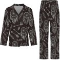 thumbnail image 4 of Top-kevin Women Long Sleeve Pajama Set Comfy Pjs Sets Donut Pattern Hearts Icing 2 Piece Lounge Set, 4 of 6