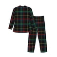 thumbnail image 2 of Kll Buffalo Plaid Dark Green Sleepwear Mens Flannel Pajamas,Long Cotton Pj Set, 2 of 9