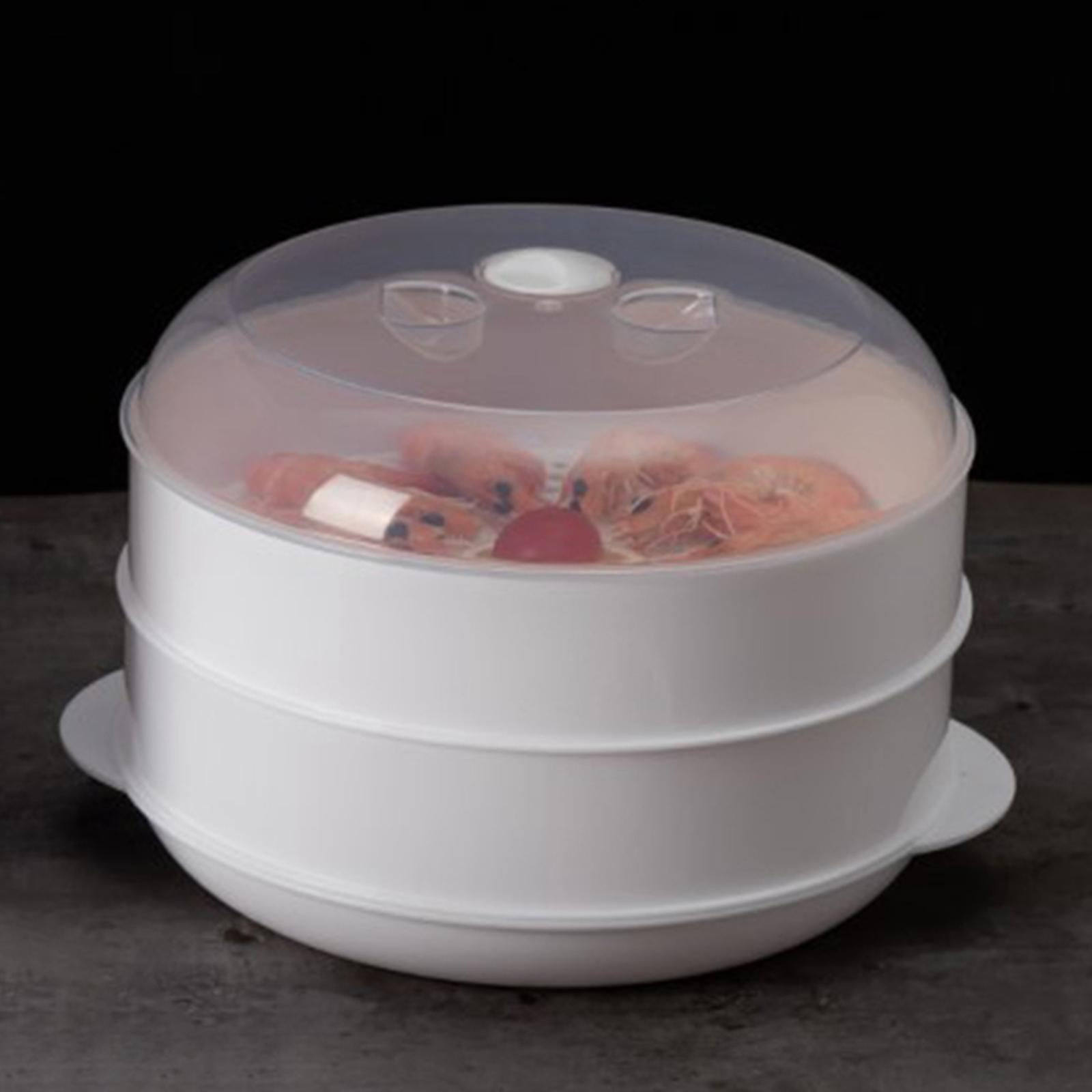 Microwave Round Steamer Cookware Microwave Food Steamer for Vegetables Fish double layer