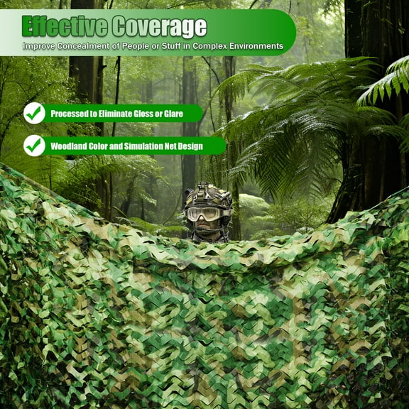 Camouflage Netting 26 X 26 Ft Camo Net Woodland Net for Military Camping Hunting