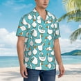 thumbnail image 2 of KLL Men's Hawaiian Shirt Short Sleeve Button Down Beach Shirts-Cartoon Funny Goose, 2 of 5
