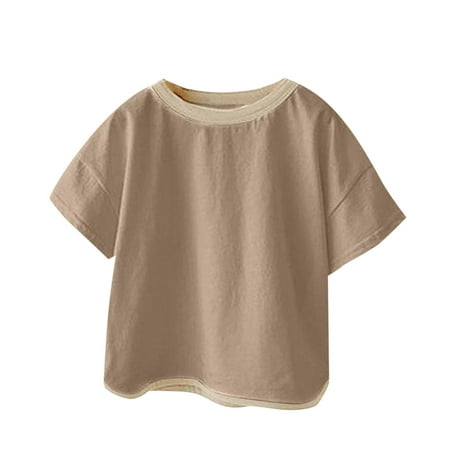 

ZHUASHUM Baby Girls Boys Cotton Summer Patchwork Color Block Short Sleeve Tshirt Clothes